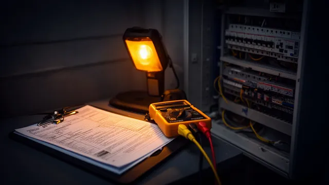 Meettoestel en keuringsverslag bij een elektrische installatie
